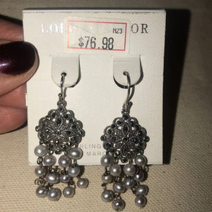 Lord and Taylor sterling and marcasite "pearl" NEW